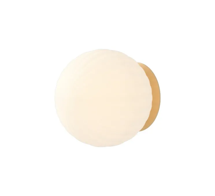 Applique ou plafonnier, Bright Modeco, laiton, verre opalin, IP44, Ø20cm, P21,5cm - Nordic Tales