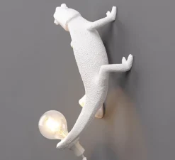 Applique ou plafonnier caméléon, Chameleon Lamp Going Up, blanc, L21cm, H9cm - Seletti