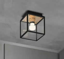 Applique ou plafonnier, Caged wet, petit, laiton, IP44, L16,9cm, H17,3cm - Buster & Punch