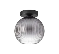 Applique ou plafonnier, Canica, verre fumé, Ø20cm, H21cm - MDC