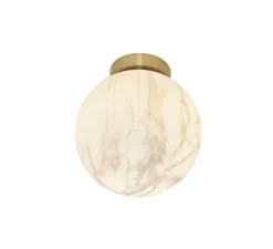 Applique ou plafonnier, Carrara, Finition Marbre blanc, Ø22cm, H22cm - It's about Romi