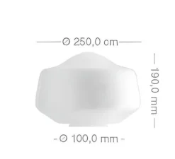 Applique ou plafonnier, Chaella, avec glass.L.002, blanc, verre opalin, Ø25cm, H23cm - Zangra