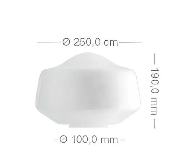 Applique ou plafonnier, Chaella, avec glass.L.002, blanc, verre opalin, Ø25cm, H23cm - Zangra