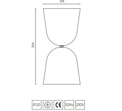 Applique ou plafonnier, Convex, gris, LED, 4000K, 1250 lm, Ø12,4cm, H25,4cm - Zero