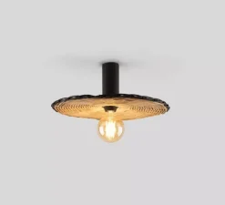 Applique ou plafonnier, Costas 400 H140, noir mat, Ø40cm, P14cm - Faro