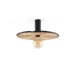 Applique ou plafonnier, Costas 400 H140, noir mat, Ø40cm, P14cm - Faro