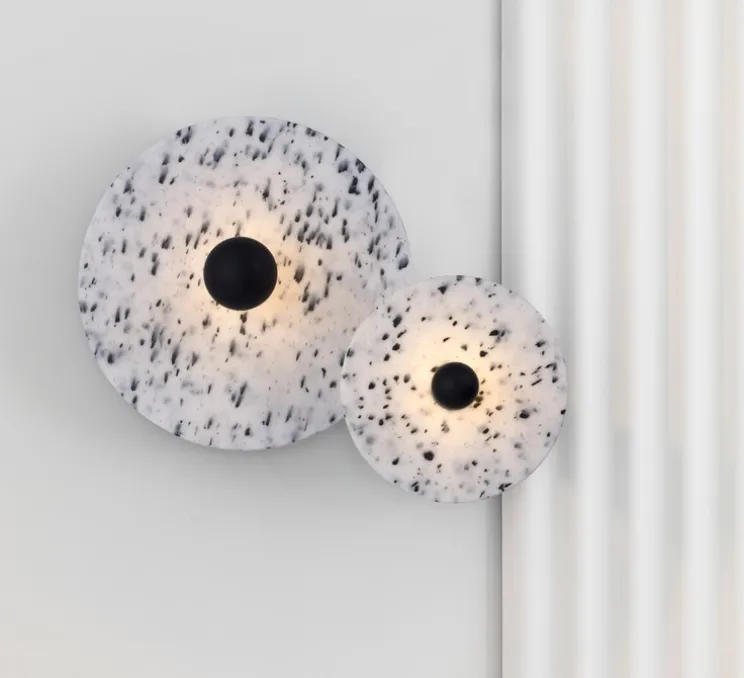 Applique ou plafonnier, Confetti 300, noir et blanc, L30cm, P7cm - Faro