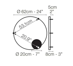 Applique ou plafonnier, Curve 60, blanc, LED, dim, 2700K, 1056 lm, Ø62cm, H8cm - Le Deun