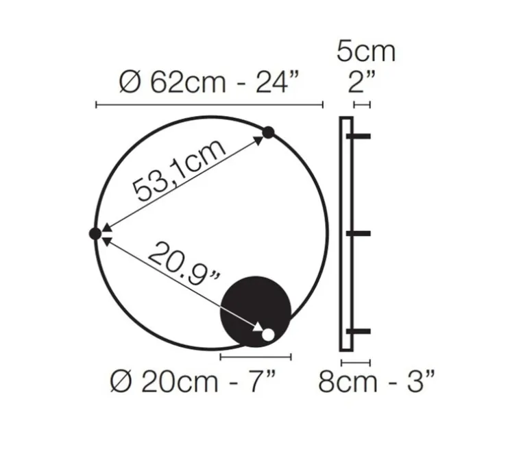 Applique ou plafonnier, Curve 60, blanc, LED, dim, 2700K, 1056 lm, Ø62cm, H8cm - Le Deun