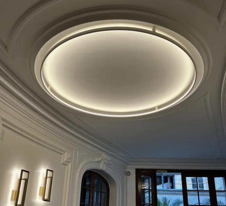 Applique ou plafonnier, Curve 120, avec alimentation déportée, blanc, LED, dim, 2700K, 2112 lm, Ø123cm, H8cm - Le Deun
