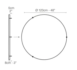 Applique ou plafonnier, Curve 120, avec alimentation déportée, blanc, LED, dim, 2700K, 2112 lm, Ø123cm, H8cm - Le Deun