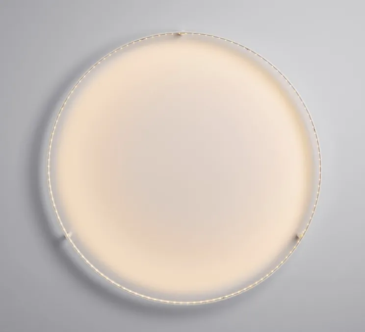 Applique ou plafonnier, Curve 80, avec alimentation déportée, blanc, LED, dim, 2700K, 1400 lm, Ø83cm, H8cm - Le Deun