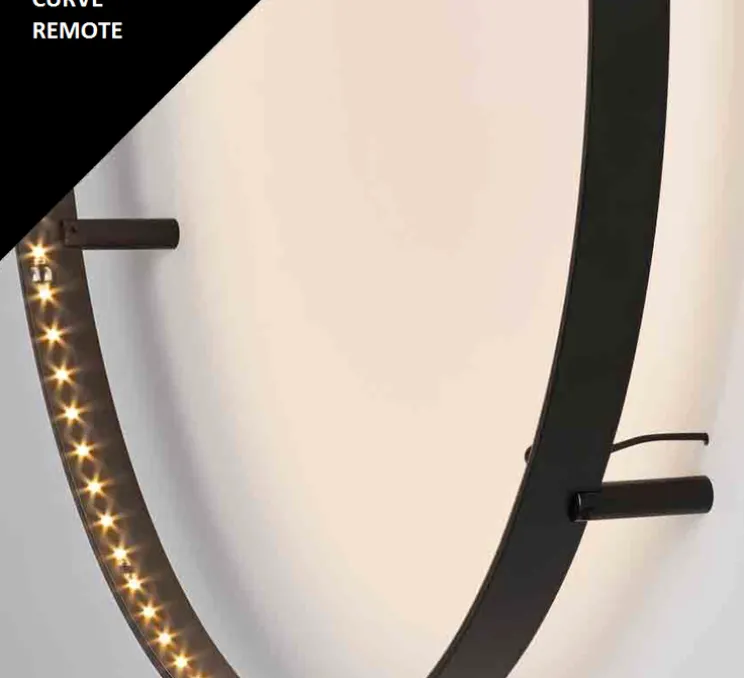 Applique ou plafonnier, Curve 60, avec alimentation déportée, noir, LED, dim, 2700K, 1056 lm, Ø62cm, H8cm - Le Deun