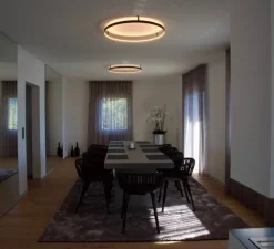 Applique ou plafonnier, Curve 80, avec alimentation déportée, noir, LED, dim, 2700K, 1400 lm, Ø83cm, H8cm - Le Deun