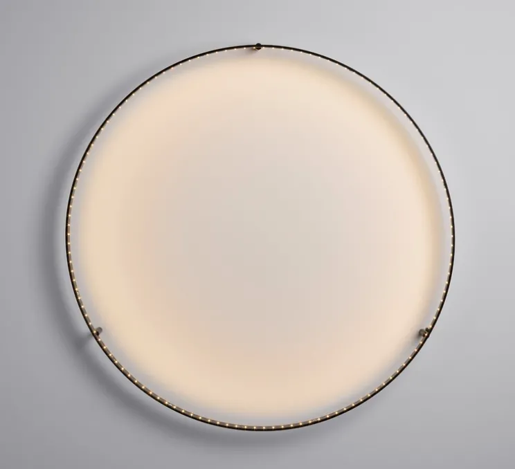 Applique ou plafonnier, Curve 80, avec alimentation déportée, noir, LED, dim, 2700K, 1400 lm, Ø83cm, H8cm - Le Deun