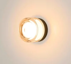 Applique ou plafonnier, Cyft Wave, noir, IP65, LED, dim, 2700-3000-4000K, 220 / 260 / 280 lm, Ø13,2cm, H7,9cm - SLV