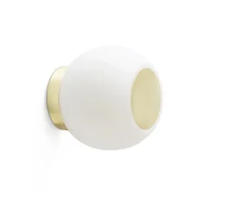 Applique ou plafonnier de salle de bain, Moy, blanc, or, IP44, LED, 3000k, 200 lm, Ø13cm, H13cm - Faro