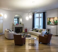 Applique ou plafonnier de salle de bain, Moy, blanc, or, IP44, LED, 3000k, 200 lm, Ø13cm, H13cm - Faro