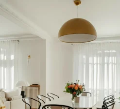 Applique ou plafonnier de salle de bain, Moy, blanc, or, IP44, LED, 3000k, 200 lm, Ø13cm, H13cm - Faro