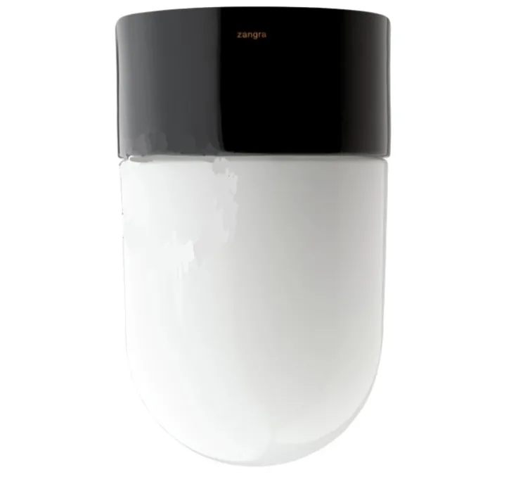 Applique ou plafonnier de salle de bain, Light.O.005, avec Glass 10, noir, IP54, H8,5cm, Ø8,5cm - Zangra