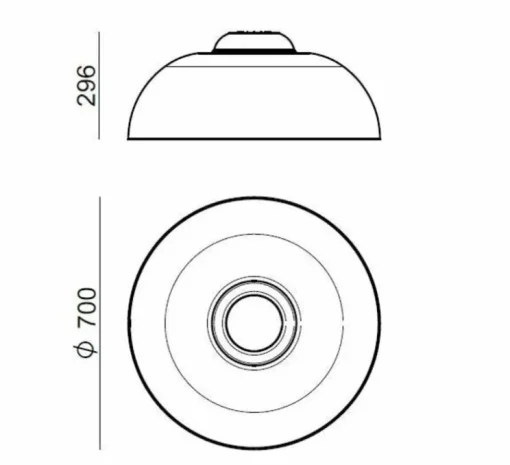 Applique ou plafonnier, Demi, transparent, blanc, LED, dim, 3000K, 3748 lm, Ø70cm, H29,6cm - Stilnovo