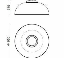 Applique ou plafonnier, Demi, transparent, blanc, LED, dim, 3000K, 6219 lm, Ø95cm, H38,9cm - Stilnovo