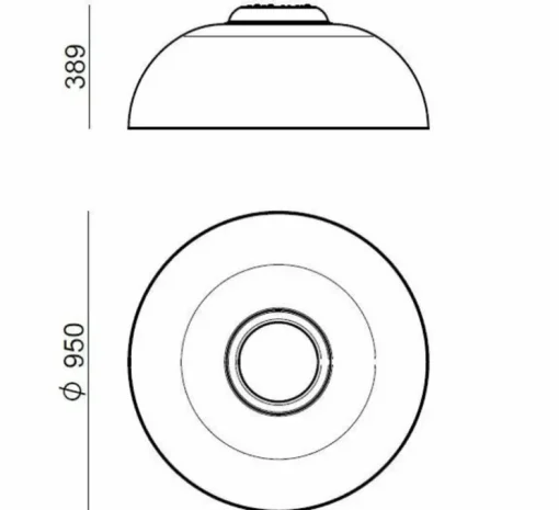 Applique ou plafonnier, Demi, transparent, blanc, LED, dim, 3000K, 6219 lm, Ø95cm, H38,9cm - Stilnovo