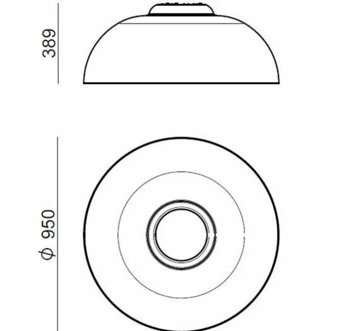 Applique ou plafonnier, Demi, transparent, blanc, LED, dim, 3000K, 6219 lm, Ø95cm, H38,9cm - Stilnovo