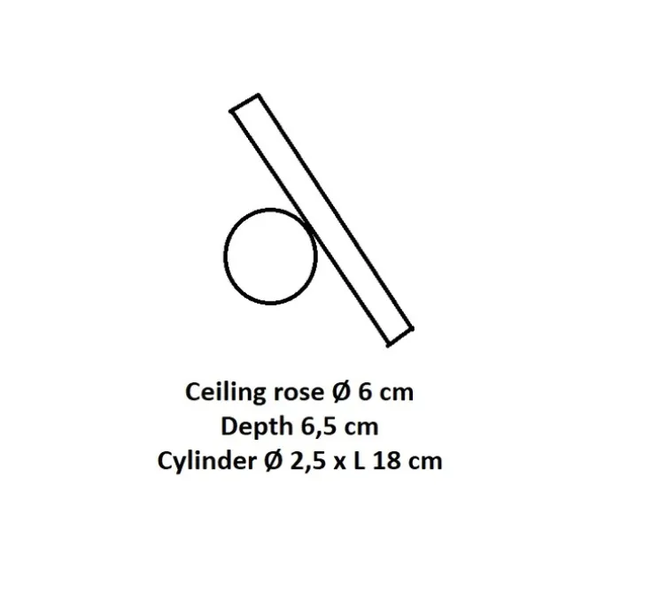 Applique ou plafonnier, Doi, base noire, tube noir, LED, dim, coupure de phase, 2700K, L6cm, H18cm - Luceplan