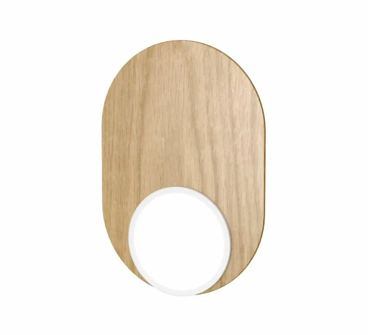 Applique ou plafonnier, Dot 03, chêne, LED, 2700K, 200 lm, L17,2cm, H25cm - Tunto