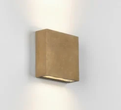 Applique ou plafonnier, Elis Twin Led, 35°, laiton, IP54, LED, 3000K, 524 lm, L14,1cm, H14,1cm - Astro