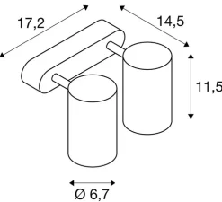 Applique ou plafonnier, Enola B, double, blanc, L17,2cm, H11,5cm - SLV