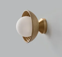 Applique ou plafonnier, Eos, laiton brossé, IP44, Ø15,7cm, H14,3cm - Bert franck