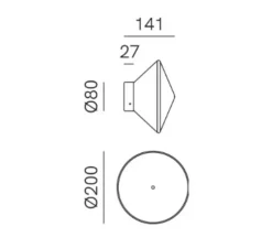 Applique ou plafonnier, Foam 292.01, laiton, IP44, Ø20cm, P14,1cm - Il Fanale