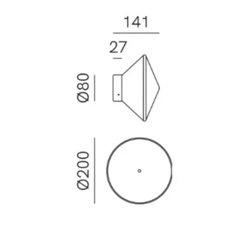 Applique ou plafonnier, Foam 292.01, laiton, IP44, Ø20cm, P14,1cm - Il Fanale