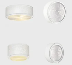 Applique ou plafonnier, G13 Large, blanc, Ø35cm, H15cm - Sammode