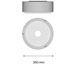 Applique ou plafonnier, G13 Large, blanc, Ø35cm, H15cm - Sammode
