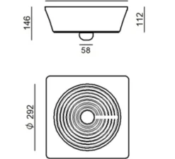 Applique ou Plafonnier, Goletta, blanc, L29,2cm, H14,6cm - Stilnovo