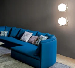 Applique ou plafonnier, IC Lights C/W2, opalin et laiton brossé, L31,6cm, H30cm - Flos