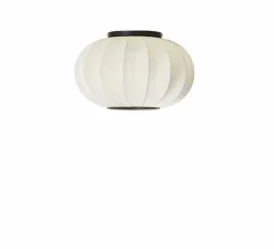 Applique ou plafonnier, Knit Wit, oval, blanc perle, Ø45cm, H26cm - Made by Hand