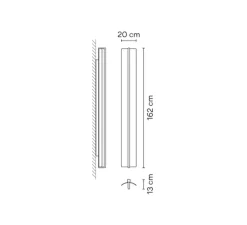 Applique ou plafonnier, Kontur 6418, blanc et noir, LED, 2700K, 3876lm, L20cm, H162cm - Vibia