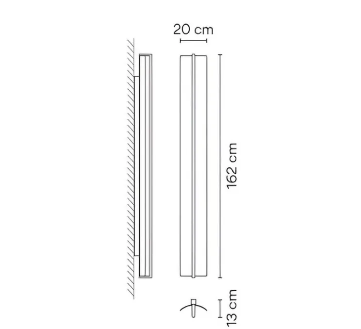 Applique ou plafonnier, Kontur 6418, blanc et noir, LED, 2700K, 4205 lm, L20cm, H162cm - Vibia