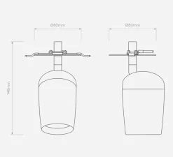 Applique ou plafonnier, Koto, encastré, blanc, Ø8cm, H14,8cm - Astro