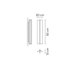 Applique ou plafonnier, Kontur 6414, noir et blanc, dim, LED, 2700K, 2381 lm, L20cm, H92cm - Vibia