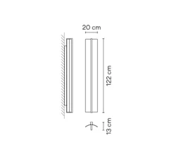 Applique ou plafonnier, Kontur 6416, blanc et noir, LED, 2700K, 2907lm, L20cm, H122cm - Vibia