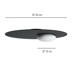 Applique ou plafonnier, Kwic 36, noir, LED, 2700K, 2029lm, Ø36cm - Axolight