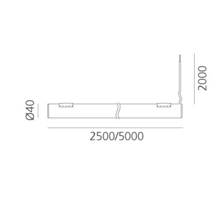 Applique ou plafonnier, La Linea 2,5m, blanc, IP65, LED, dim, 3000K, 960/m lm, L250cm, H4cm - Artemide