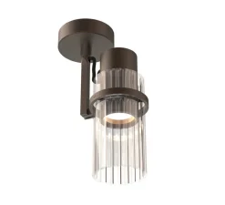 Applique ou plafonnier, Lei 564.41, titanium et verre clair, L6cm, H20cm - Tooy