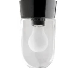 Applique ou plafonnier, light.072, avec glass004, noir, Ø10cm, H19cm - Zangra