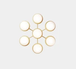 Applique ou plafonnier, Liila Star, laiton, verre opalin, L48,6cm, H54cm - Nuura